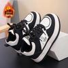 Children's Leather Casual Warm Cotton Sports Shoes - Autumn/Winter Versatile Campus Style.
