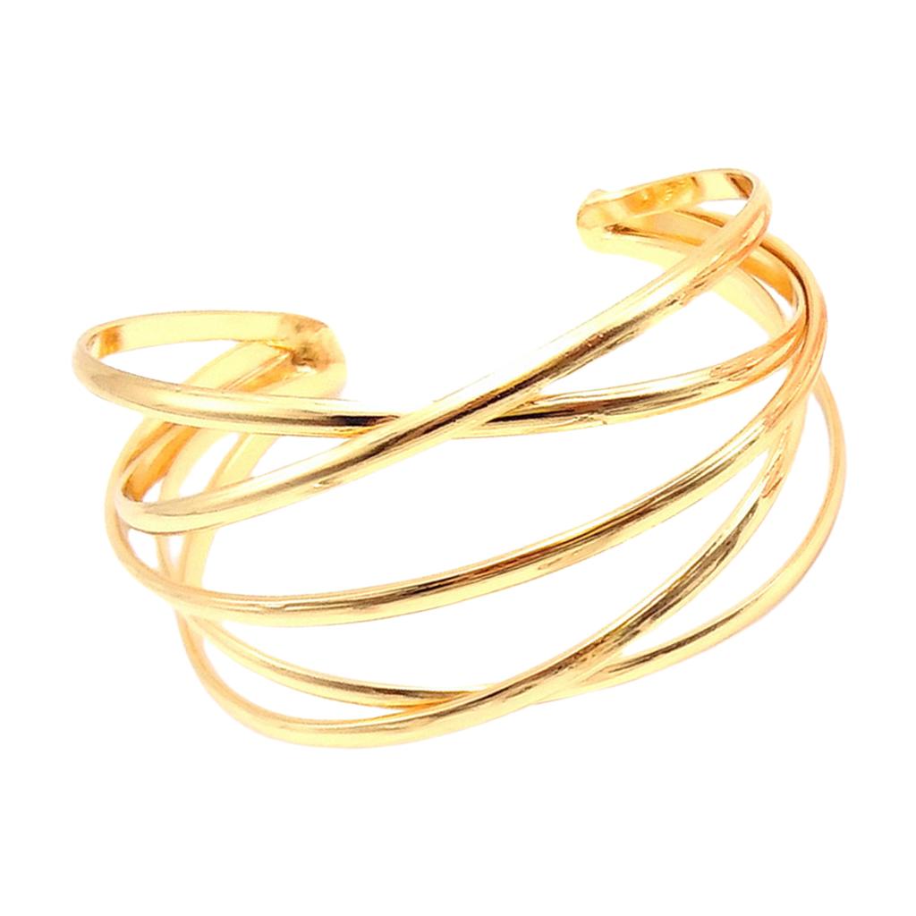 Fashionable Hollow Bangles Irregular Cuff Geometric Bracelets Metal Texture Wrist Jewelry for Parties and Daily Wear