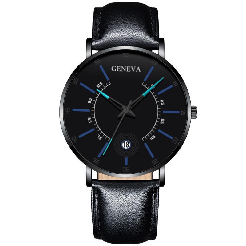 Fashion Men S Leather Quartz Watch Classic Creative Men S Business Calendar Watch