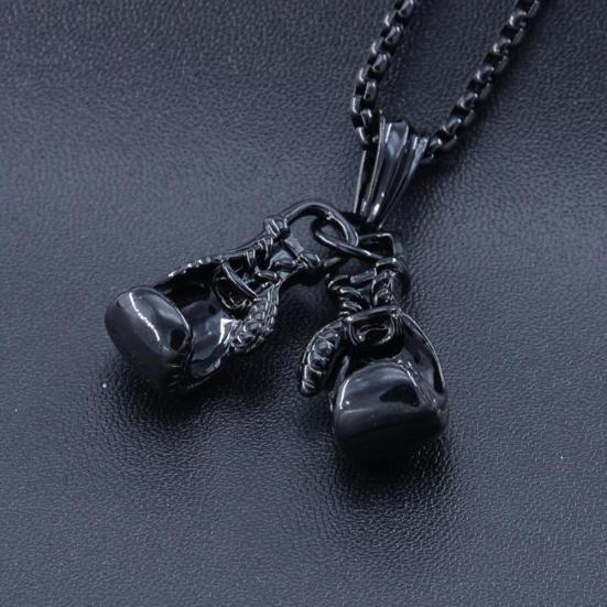 Modische Herren Boxhandschuh Anhänger Kette Halskette Fitness Sport Schmuck Geschenk