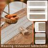 Luxurious Color Blocked Cotton And Linen Table Flag, Hollowed Out Woven Long Tassel Restaurant Decorative Tablecloth