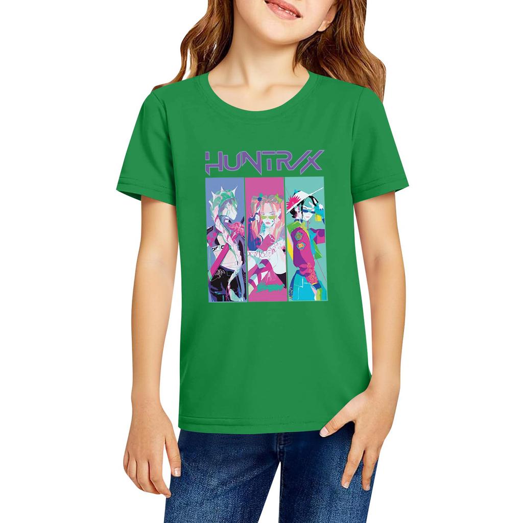 Fashionable Round Neck Short Sleeve Work Clothes Printed Tops For KID Summer Tops