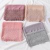 Solid Color Silk Scarf Lace Edge Ramadan Headscarf Versatile Sunscreen Shawl  Women Headwear