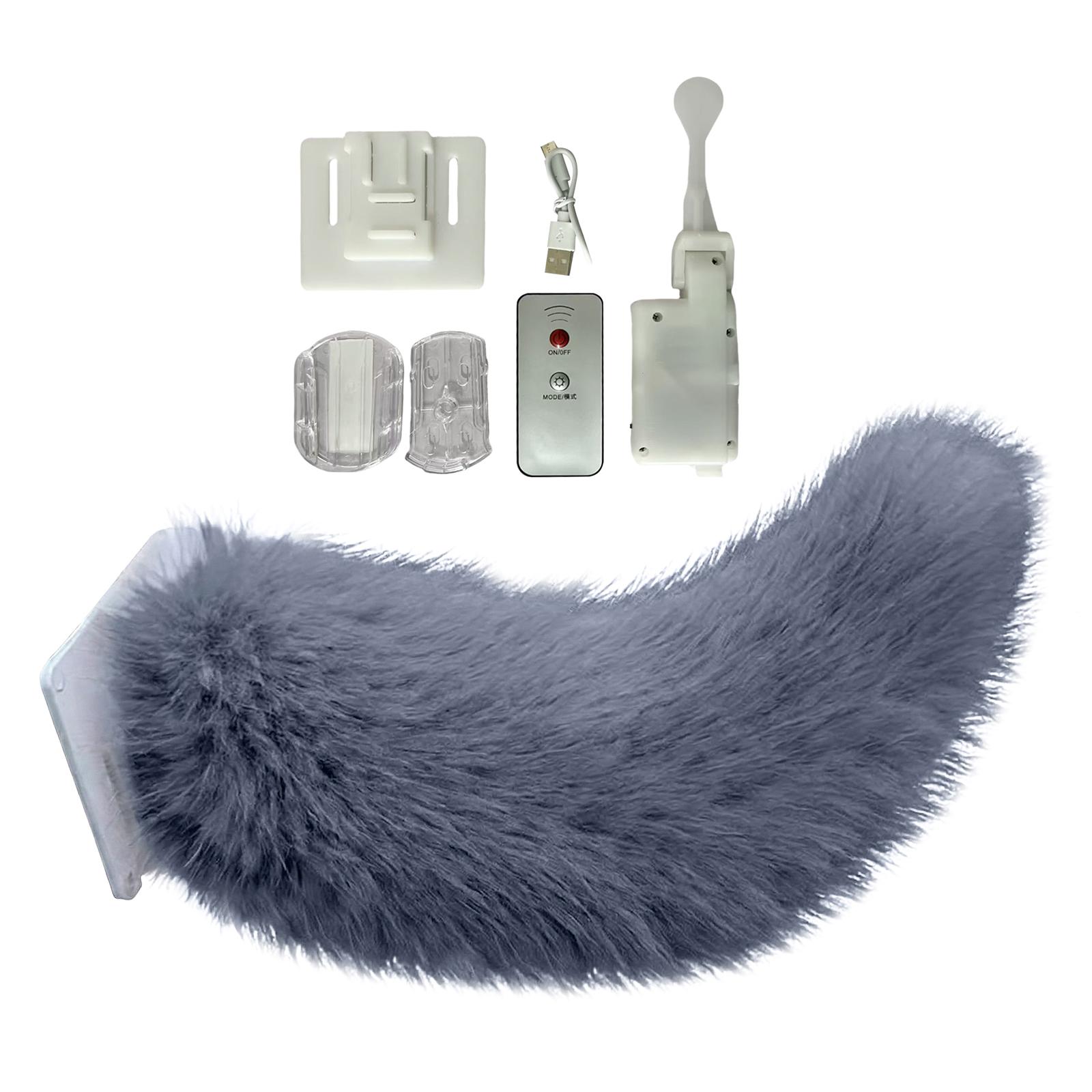 Cute Fuzzy Moving Tails with RC Plush Wagging Cars Tail Rechargeable Voice-Controlled Tails Decoration Cosplay Accessory 4