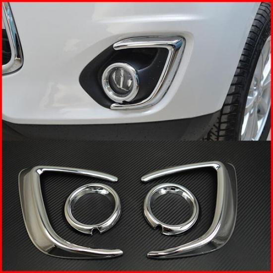 Chrome Front Fog Light Eyebrow Trim For Mitsubishi Outlander Sport ASX RVR 13-15