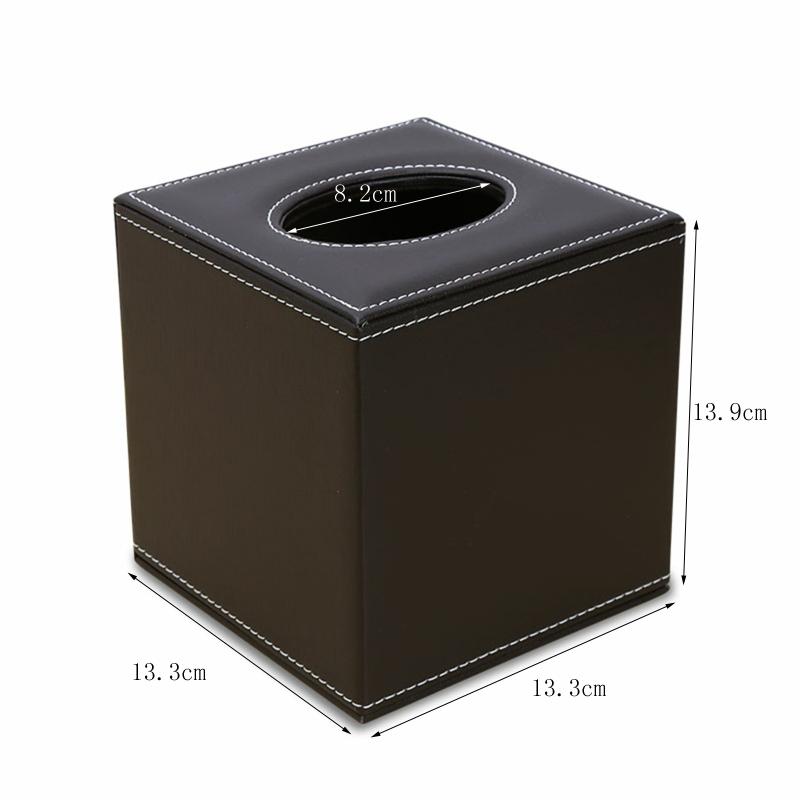 European Luxury Pu Leather Marble  Square Table Tissue Box Dispenser Storage Napkin Case   for Roll Paper