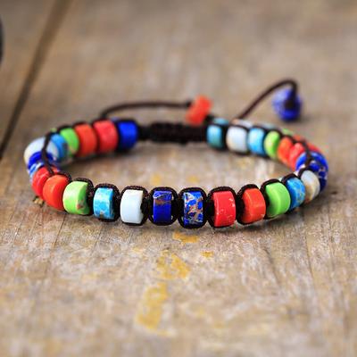 7-Color Stone Tiger Eye Handmade Beaded Couple/Friendship Bracelet Jewelry