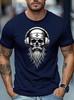 Unisexs Casual Outdoor Sports Tshirt With Skull And Earphone Design Regular Fit For Casual Daily Wear And Formal Occasion