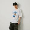MLB Frowning Bear Collection SS24 Drop Shoulder Sleeve T Shirt Unisex White 3ATSE0143-50IVS