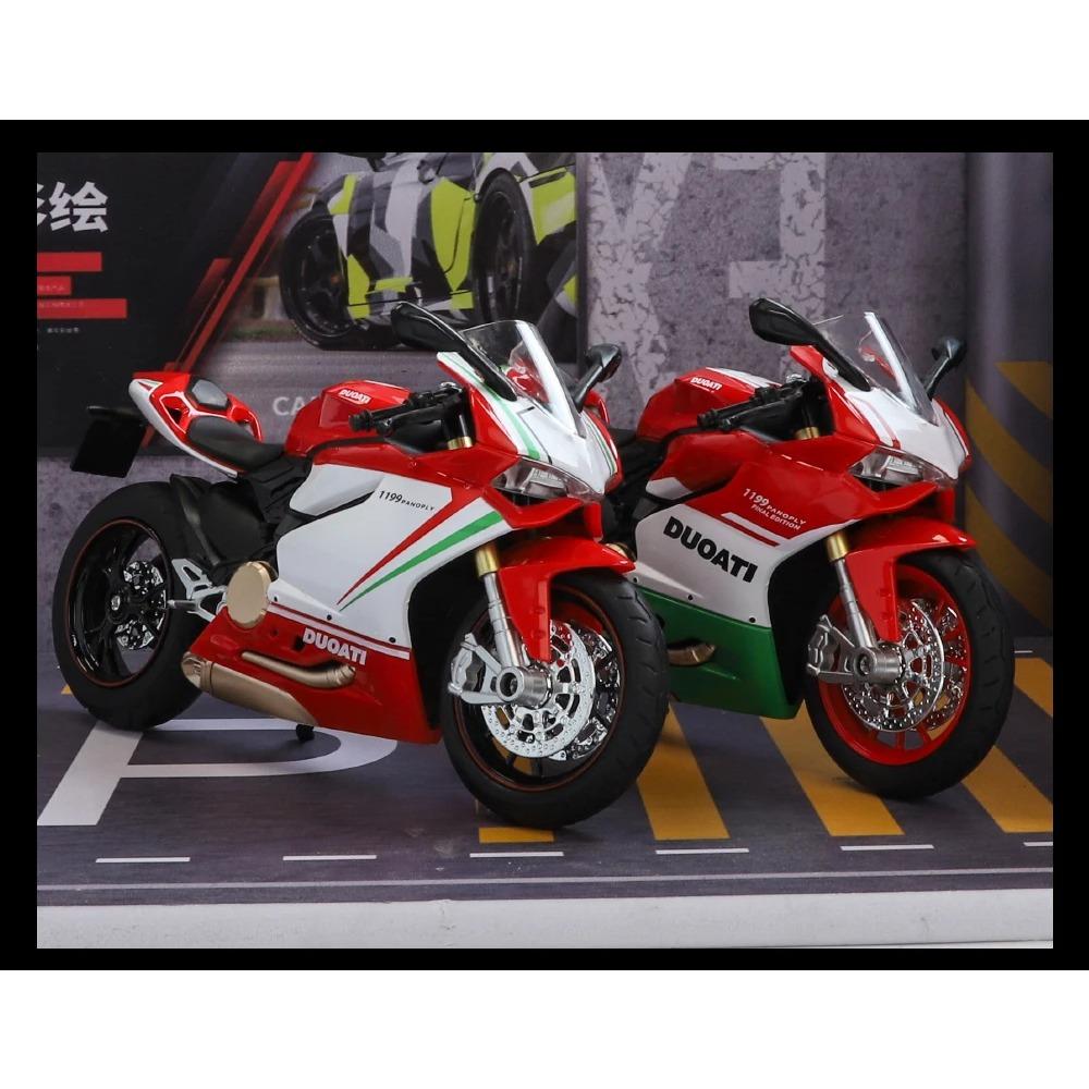 1/12 Ducati 1199 Panigale S Alloy Die Cast Motorcycle Model Toy Vehicle Collection Sound and Light Off Road Autocycle Toys Car
