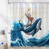 Cat Shower Curtain Ocean Funny  Whale Shower Curtains for Bathroom Fun Shower Curtain Set with 12 Hooks Wha