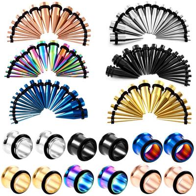 36ks/šarže smíšená barva akrylové ušní měřidlo zúžení a natahovací sady zástrčky Vintage Black Ear Expander Šperky 1,6 mm-10 mm