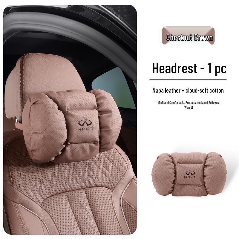 Infiniti QX Series White Headrest & Lumbar Support Neck Pillow