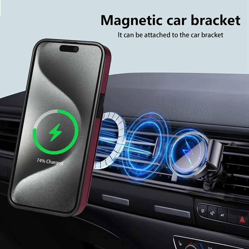 2-in-1 Abnehmbare Magsafe Hülle für IPhone Air 16 17 16E 15 14 13 12 11 Pro Max XS Max XR 8 7 SE Kartenfach Tasche Magnetische Abdeckung
