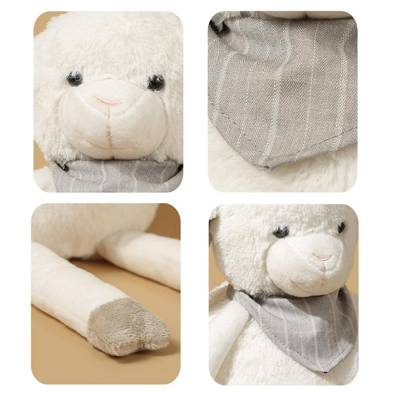 New White Scarf Sheep Doll Animal Plush Toys Creative Ins Small Fresh Baby Soothing Sleep Plush Toys Children's Birthday Gifts