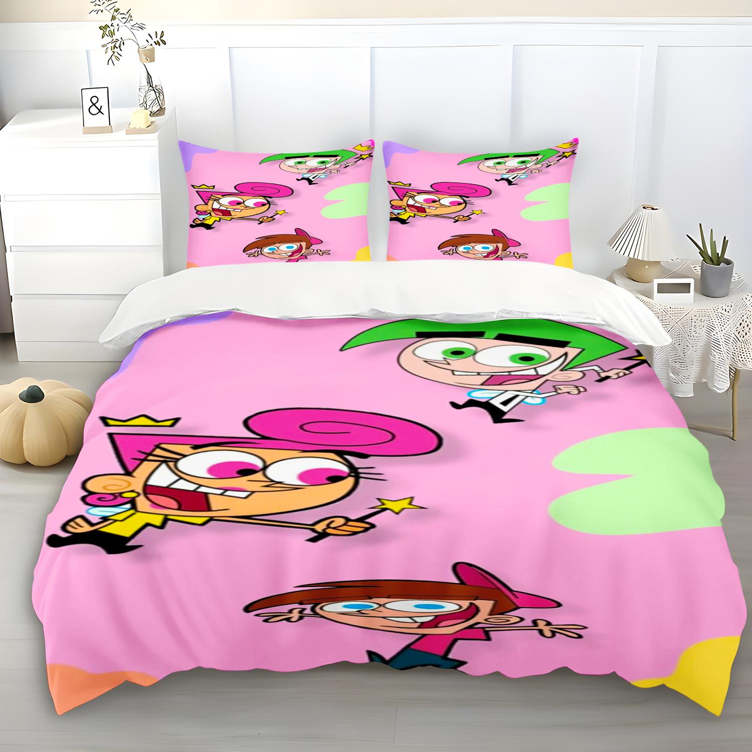 Duvet Cover The Fairly OddParents Cute Pillowcase Bedding Set Adult Kids Bedroom Decoration Gift Single Double Large Size 135x200cm