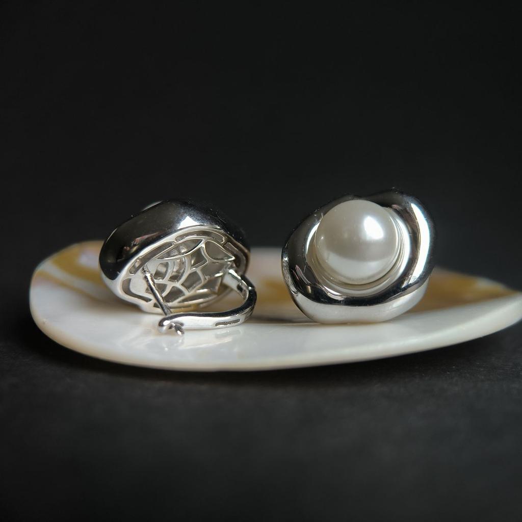 Silver Earrings with Natural Pearls (2192688)