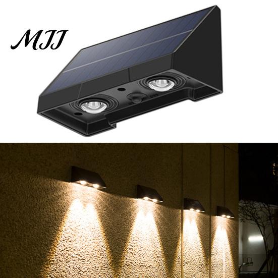 Outdoor Solar Wall Lights Fence Light, Washer Waterproof Warm Light Lamps Lamp, Garden Street Balcony Yard Stairs Decor Energy-saving