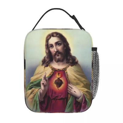 Insulated Lunch Bag Catholic Jesus Christ Sacred Heart of Jesus Religious Storage Food Box Harajuku Cooler Thermal Lunch Box