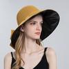 Fashion Bowknot Sun Hats For Women Summer UV Protection Bucket Hat Outdoor Female Hollow Out Straw Beach Caps Panama Hat