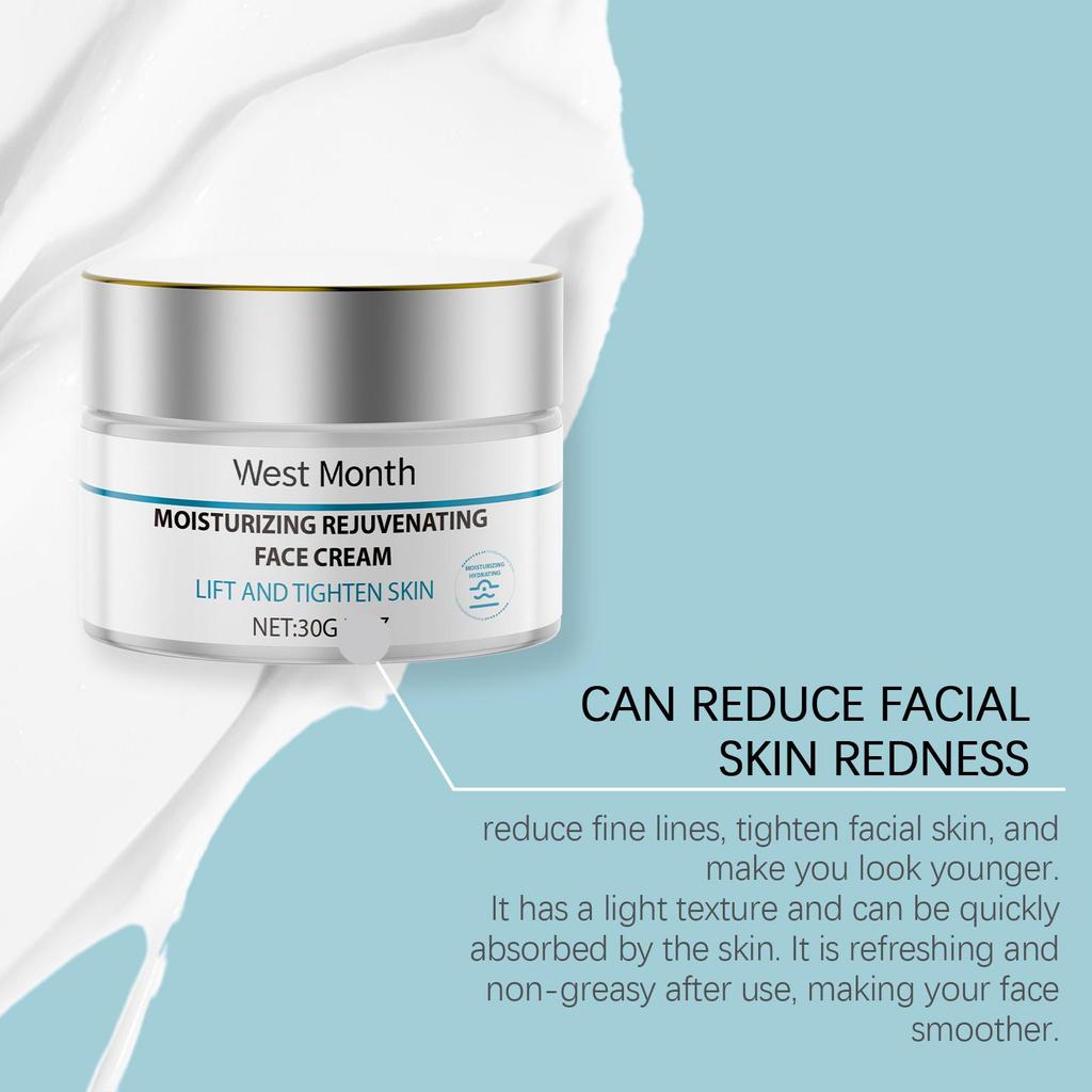 West&Month Facial Nourishing Moisturizing Cream, Gently Moisturizes and Repairs Dry Skin, Hydrates and Moisturizes, Suitable for the Face, 30g