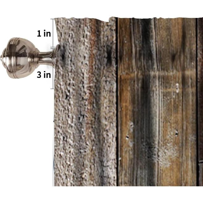 JESTRONRY Rustic Farmhouse Valance Curtain, Retro Barn Wood Antique Brown Grey Farm Wooden Planks Curtains Treatments for Bedroom Living Room Kitchen