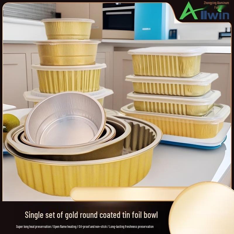 Zhishi Round Gold Aluminum Foil Food Containers