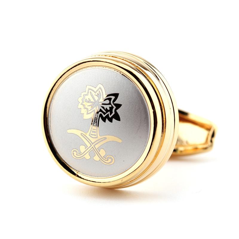 High-End French Shirt Metal Cufflinks, Lathe Round Men'S Shirt Accessories Cuffs, Four Colors Available
