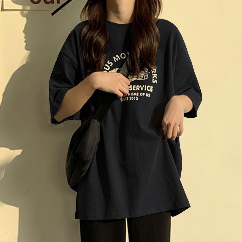Summer Korean Version Loose Short-sleeved T-shirt for Women Korean Version New Style Large-size Top Couple Base Shirt