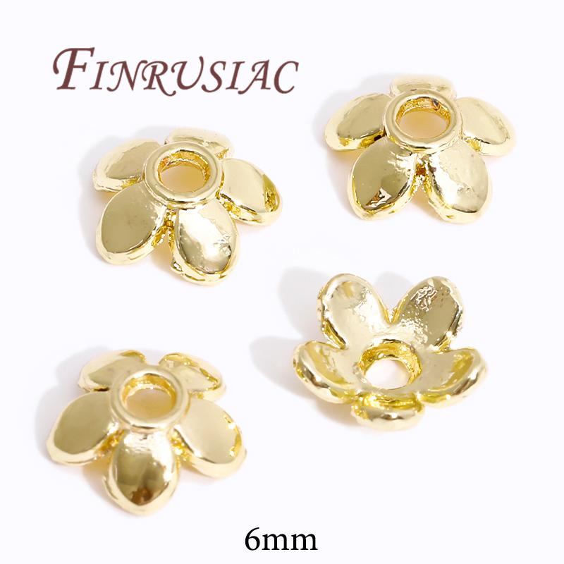 18K/14K Gold Plated Beads Cap For Jewelry Flower Bead Caps Jewelry Making Supplies Spacer Beads DIY Bracelets Accessories