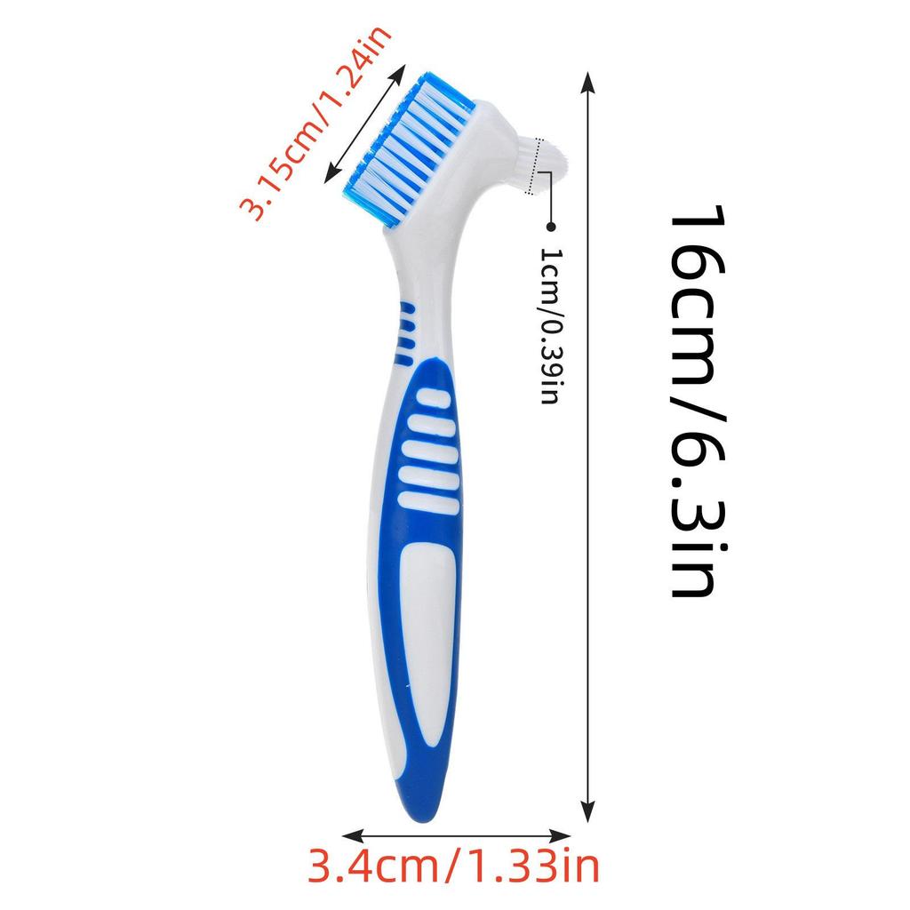 Colorful Double-Headed Denture Cleaning Brush - Daily Necessity.