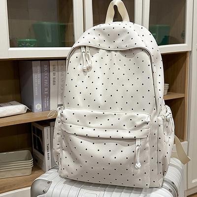 Schultasche Klassisch Gepunkteter Rucksack Einfach Lässig Mittelschule Schultasche Große Kapazität Pendler Reise Tasche