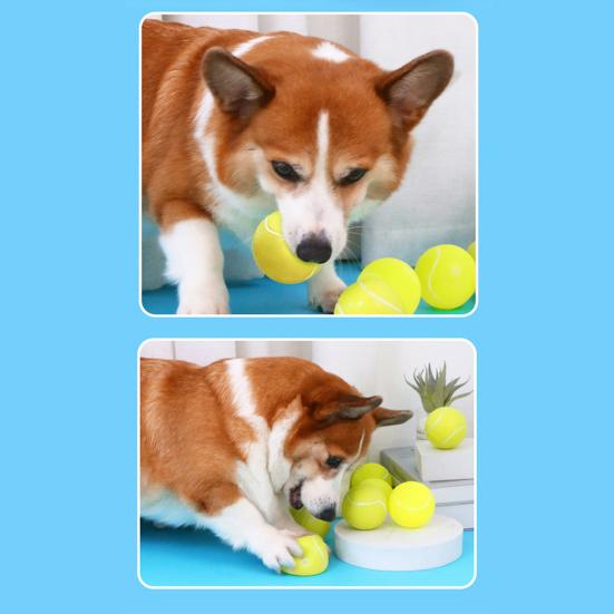 Squeaky Tennis Dog Chew Toy Bite Resistant Aggressive Chewer Interactive Ball Toy Small Medium Large Dog Teething Cleaning Ball Toy