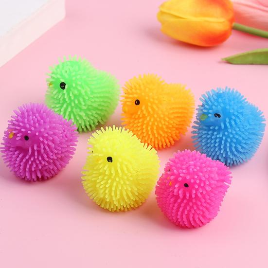 12Pcs LED Puffer Balls Easter Eggs Glowing Toys for Kids Light Up Squeeze Sensory Ball Fidget Toys