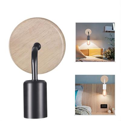 E27 220V 110V Wood Wall Lamp Vintage Sconce Wall Light Fixture Bedside Retro Lamps Industrial Decor Dining Room Bedroom Lights