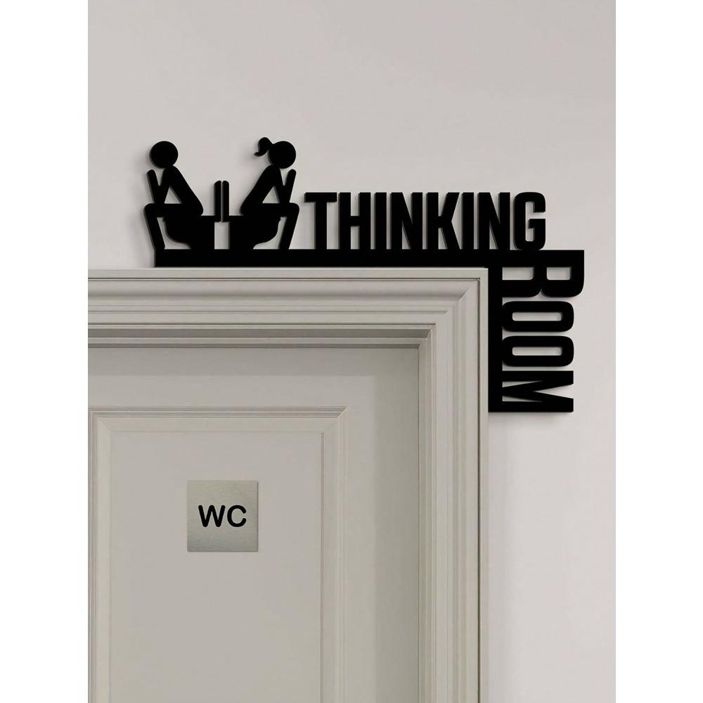 Wall Mounted Humor Metal Bathroom Sign Door Decor for Home Office Toilet