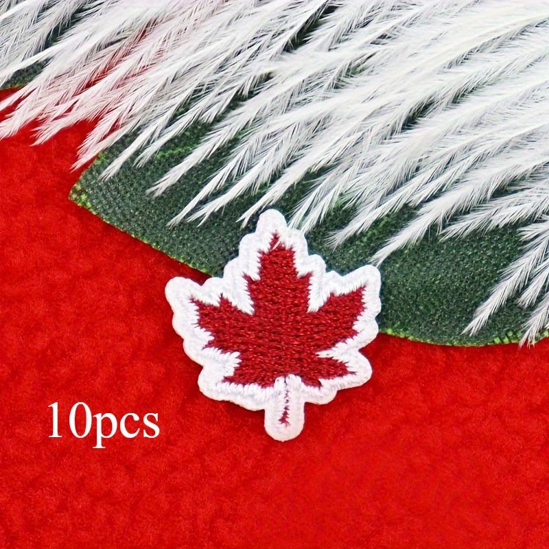 10pcs Red Maple Leaf Mini Embroidered Patches | Set for DIY Decor | On Jackets, Clothing, Backpacks, Hats, and Shoes