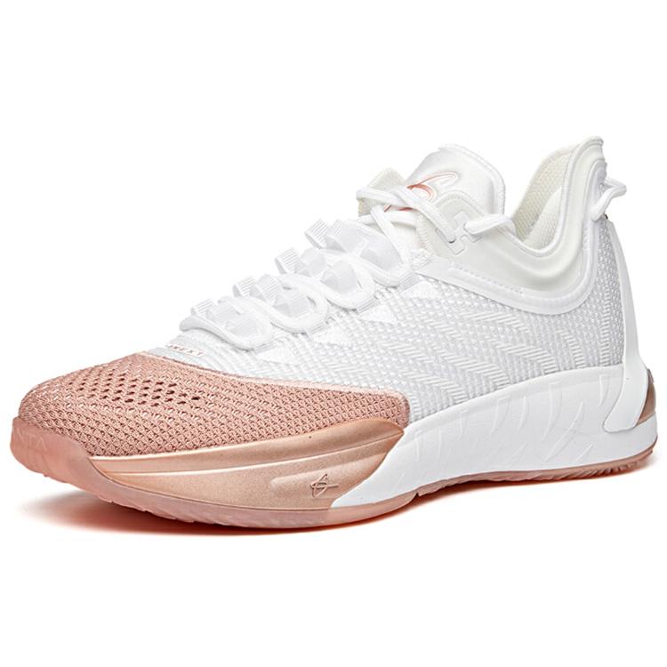 Anta Hayward GH1 Low Abrasion Resistant Slip Resistant Low Top Basketball Shoes Men's White Rose Gold 112031103-3