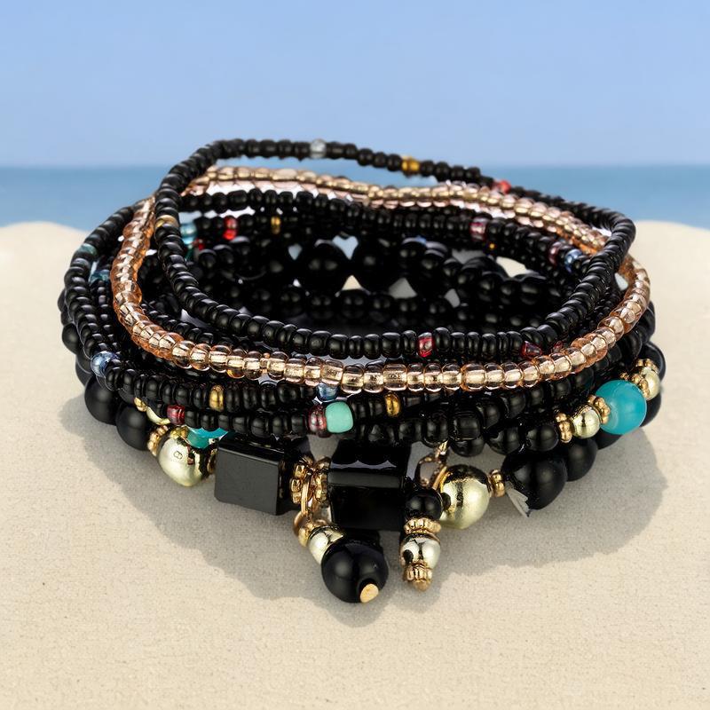

European and American Bohemian Multi-Layer Seed Bead Women s Bracelet