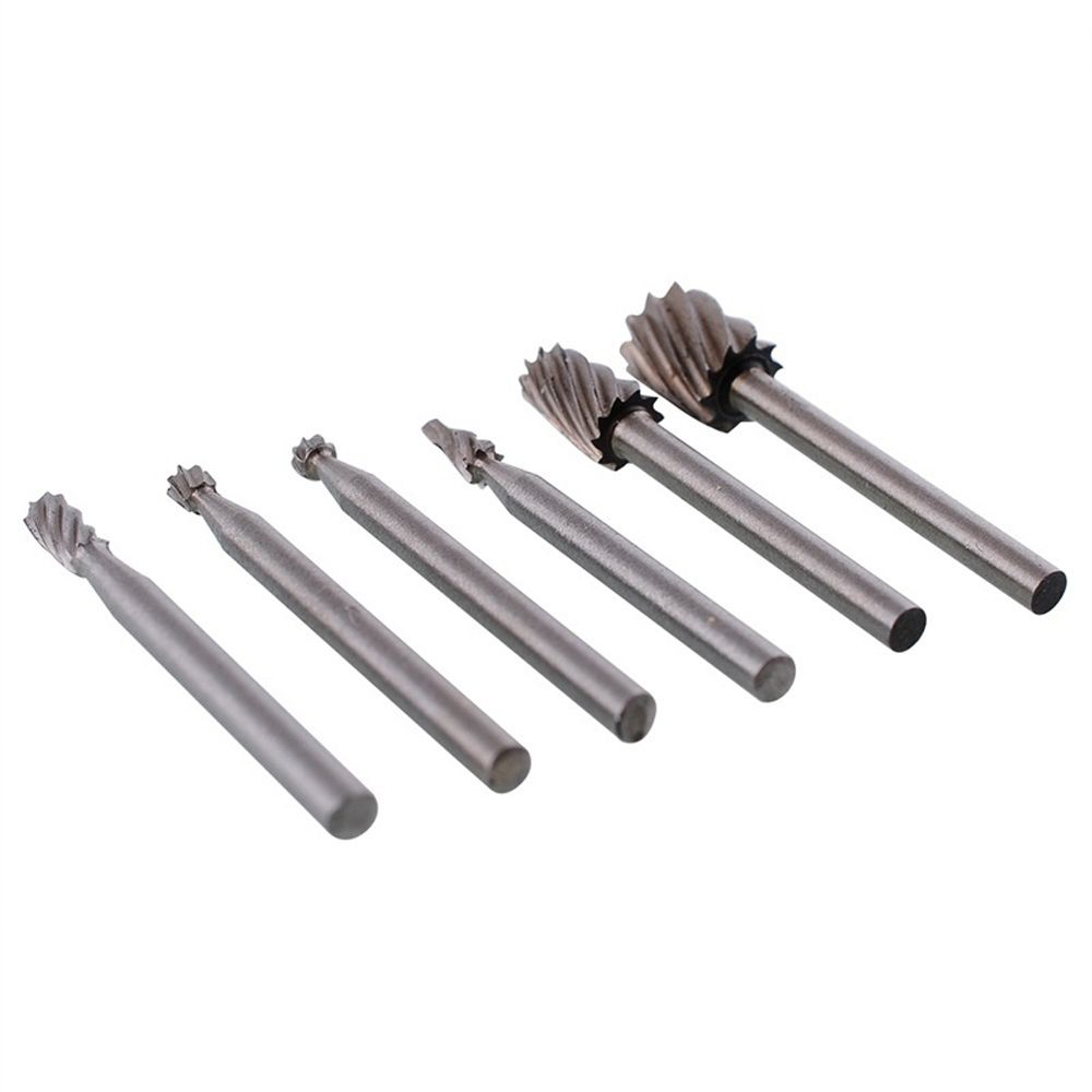 

6Pcs/Set Wood Rotary Woodworking Carving Accessories File Cutter Carved Knife Tools Set