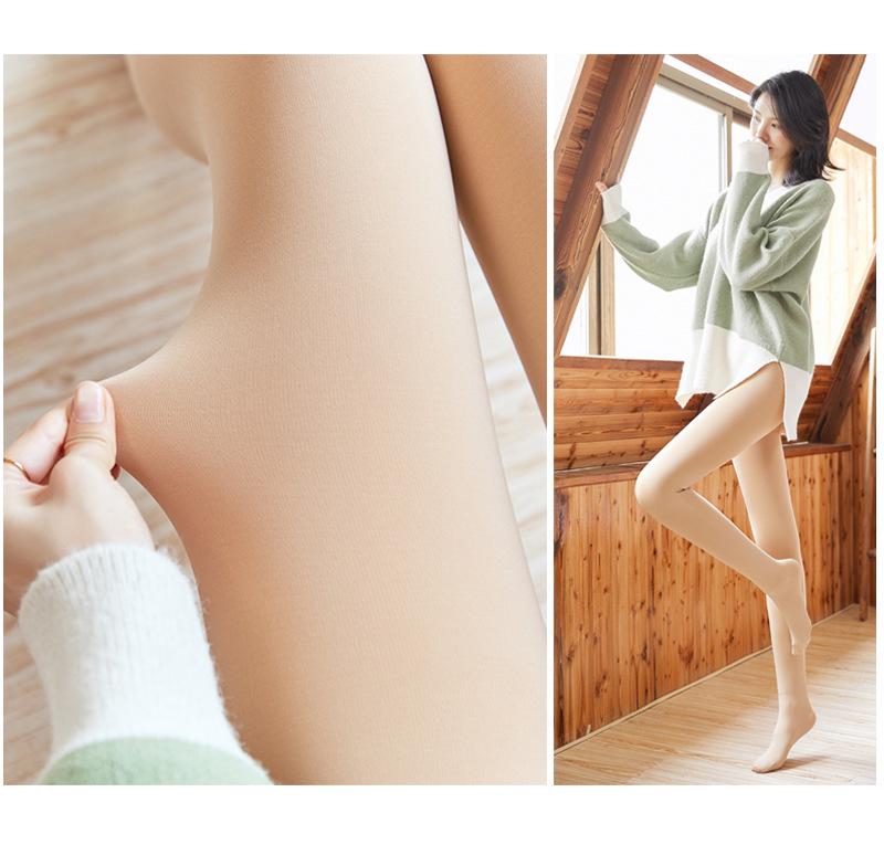 Fishbone Sheer Black Fleece-Lined Shaping Leggings & Grey Sheer Stirrup Tights