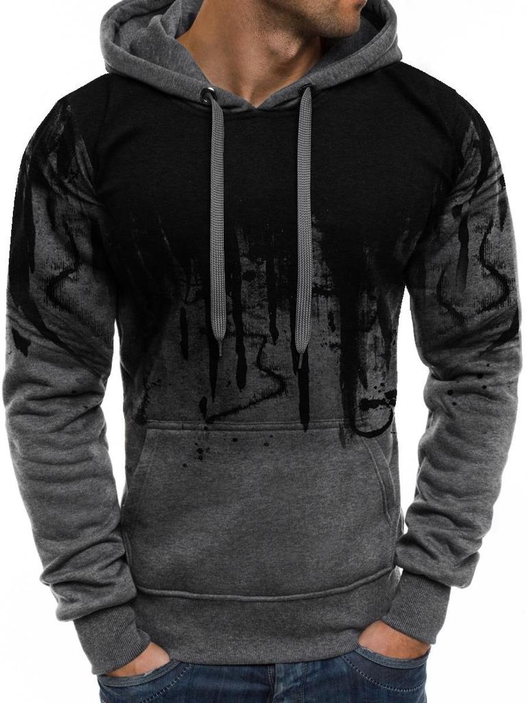 2023 Men's 3D Print Flame Sports Hooded Sweatshirt