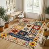 Dog Theme Crystal Velvet Rug Personalized Custom Name Text Soft Floor Mat Home Decor