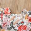 Infant Baby Girl Floral Bodysuit Dress With Headband Ruffle Sleeve Romper Skirts Jumpsuit 0-24M