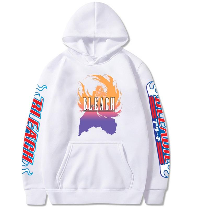BLEACH Hoodies Print Fashion Sweatshirt Hip Hop Casual Unisex Autumn Winter Fleece Streetwear Tops Oversize Male Sudaderas