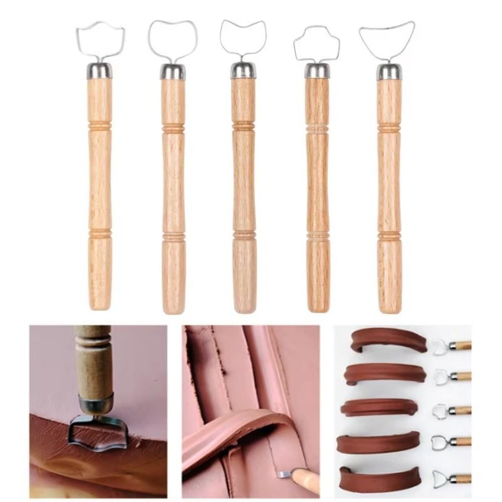 5 Pcs/set Replaceable Pottery Tool Texture Sculpture Diy Craft Teapot Ware Handle Tool Scraping Tool Clay Modeling Tool