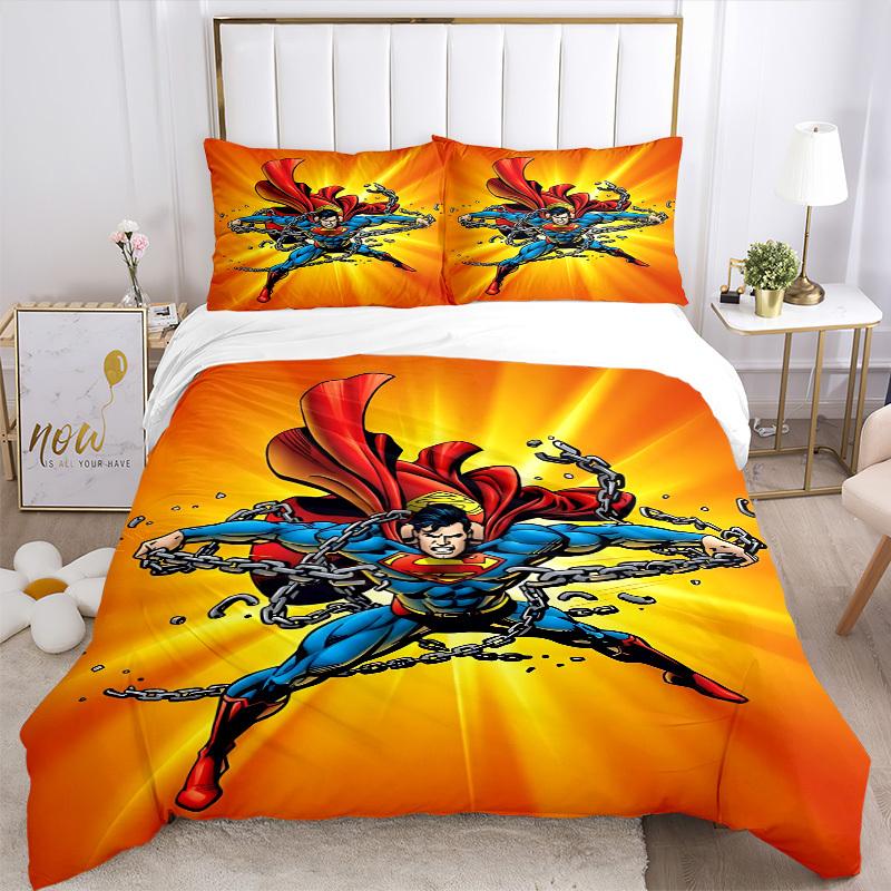3pcs Superman Cover Set,Soft Comfortable Duvet Cover,Guest Room (1*Duvet Cover + 2*Pillowcases, Without Core) yy251024157