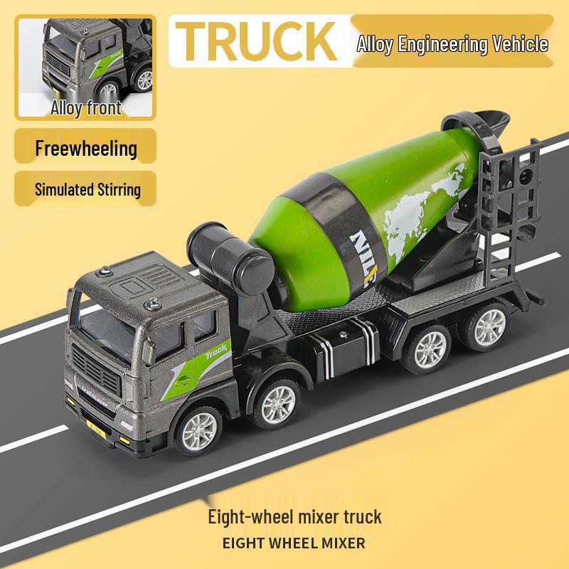 Kids' Inertial Engineering Vehicle Set: Excavator, Bulldozer, Forklift, Loader, Crane Toy Models