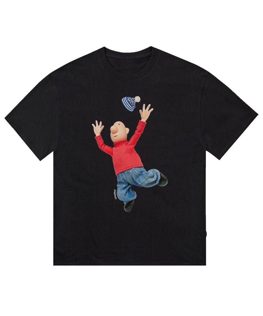 Fun Cartoon Character Print Pattern T-shirt Fashion Trend Short Sleeve Crew Neck Casual Loose Street Wear Unisex Sports T-shirt
