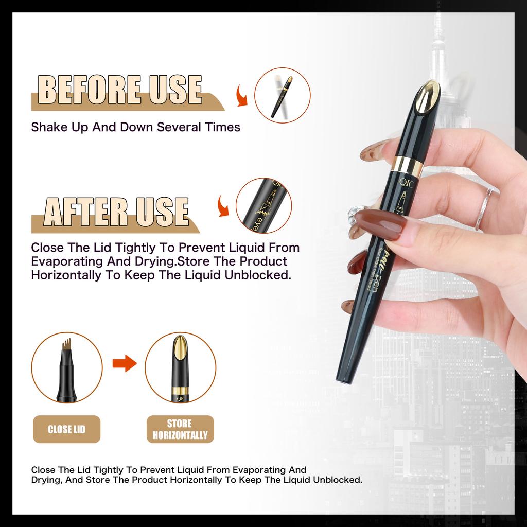 Waterproof Micro Liquid Eyebrow Pencil, Long-Lasting Non-Smudging Eyebrow Pencil, Natural Roots Are Clear, Four-Claw Water Eyebrow Pencil